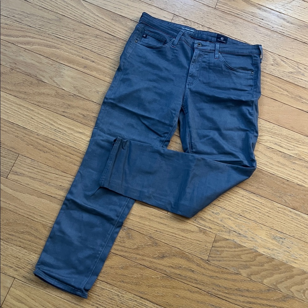AG Adriano Goldschmied The Prima Crop Mid Rise Cigarette Crop Slate Blue Jeans